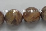 CSS102 15.5 inches 20mm faceted round natural sunstone beads wholesale