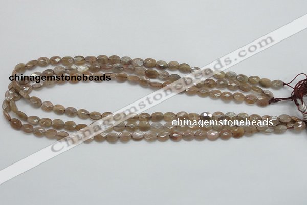 CSS105 15.5 inches 6*8mm faceted oval natural sunstone beads wholesale