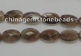 CSS106 15.5 inches 8*12mm faceted oval natural sunstone beads wholesale