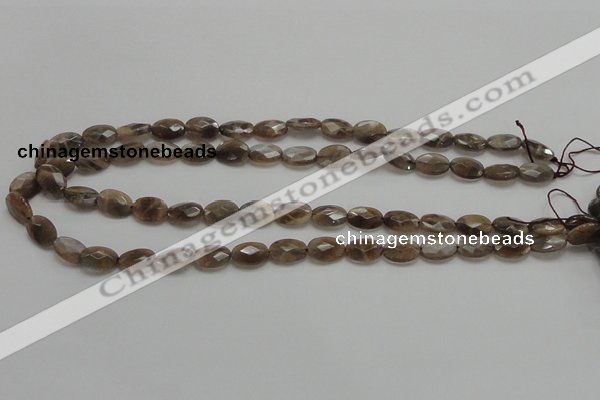 CSS106 15.5 inches 8*12mm faceted oval natural sunstone beads wholesale