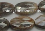 CSS109 15.5 inches 20*30mm faceted oval natural sunstone beads wholesale