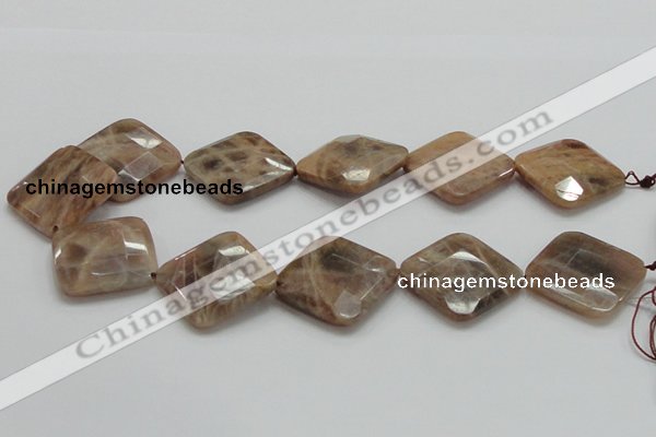 CSS113 15.5 inches 30*30mm faceted diamond natural sunstone beads