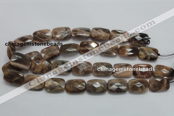 CSS114 15.5 inches 18*25mm faceted rectangle natural sunstone beads