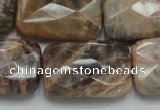 CSS115 15.5 inches 20*30mm faceted rectangle natural sunstone beads