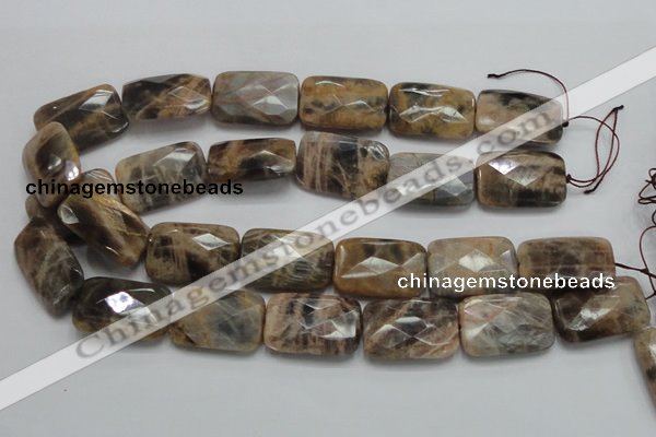 CSS115 15.5 inches 20*30mm faceted rectangle natural sunstone beads