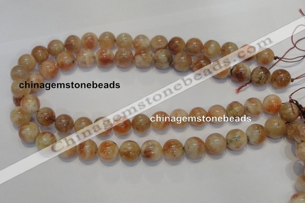 CSS19 15.5 inches 14mm round natural sunstone beads wholesale