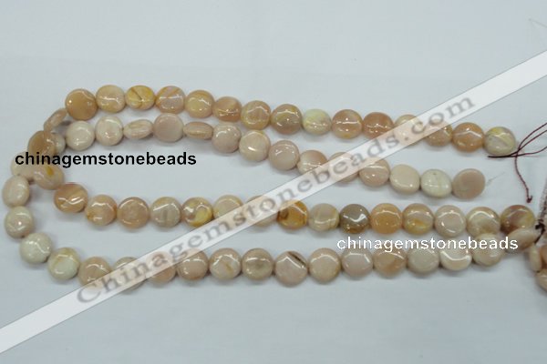 CSS203 15.5 inches 12mm flat round natural sunstone beads