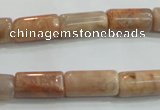 CSS252 15.5 inches 8*15mm column natural sunstone beads