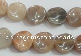 CSS255 15.5 inches 14mm twisted coin natural sunstone beads