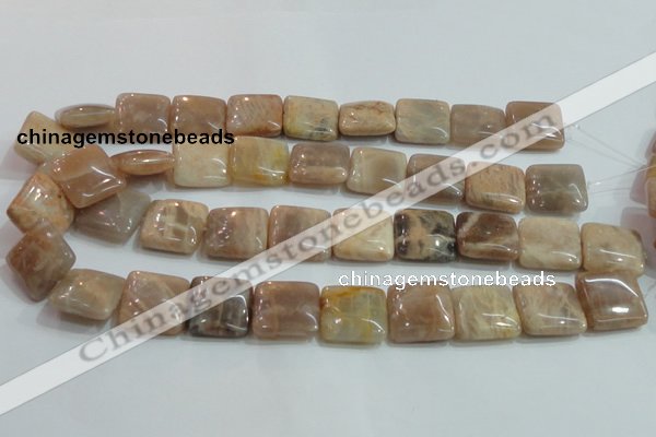 CSS259 15.5 inches 20*20mm square natural sunstone beads