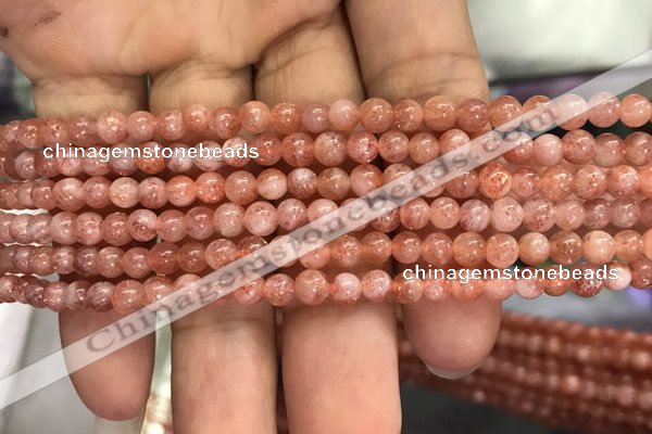 CSS300 15.5 inches 4mm round golden sunstone gemstone beads