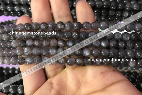 CSS315 15.5 inches 6mm round black sunstone gemstone beads