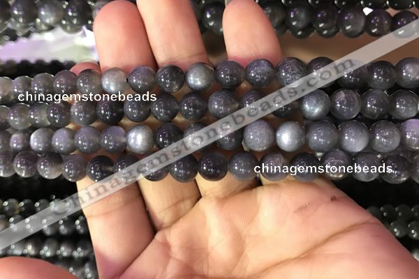 CSS316 15.5 inches 8mm round black sunstone gemstone beads