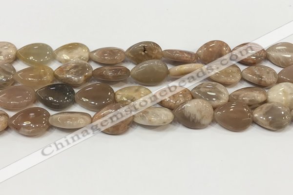 CSS408 15.5 inches 13*18mm flat teardrop sunstone beads wholesale
