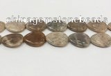 CSS412 15.5 inches 22*30mm flat teardrop sunstone beads wholesale