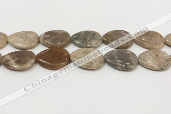 CSS412 15.5 inches 22*30mm flat teardrop sunstone beads wholesale