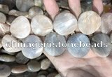 CSS441 15.5 inches 30mm twisted coin sunstone beads wholesale