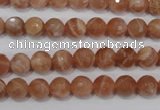 CSS502 15.5 inches 7mm faceted round natural golden sunstone beads