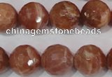 CSS509 15.5 inches 16mm faceted round natural golden sunstone beads