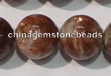 CSS557 15.5 inches 14mm round natural golden sunstone beads