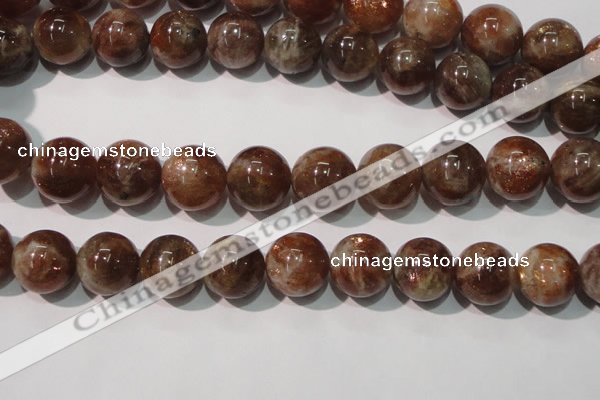 CSS557 15.5 inches 14mm round natural golden sunstone beads