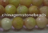 CSS613 15.5 inches 10mm faceted round yellow sunstone gemstone beads