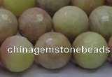 CSS616 15.5 inches 16mm faceted round yellow sunstone gemstone beads