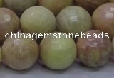 CSS617 15.5 inches 18mm faceted round yellow sunstone gemstone beads