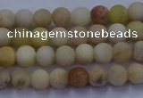 CSS620 15.5 inches 4mm round matte yellow sunstone gemstone beads