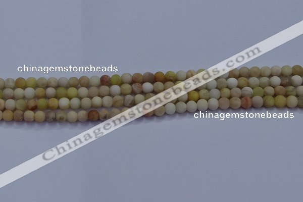 CSS620 15.5 inches 4mm round matte yellow sunstone gemstone beads