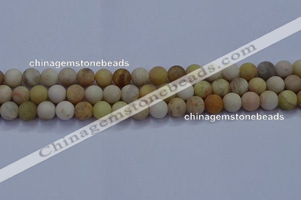 CSS623 15.5 inches 10mm round matte yellow sunstone gemstone beads