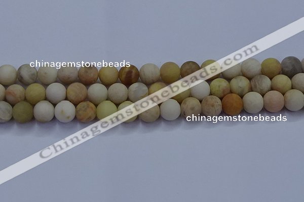 CSS624 15.5 inches 12mm round matte yellow sunstone gemstone beads