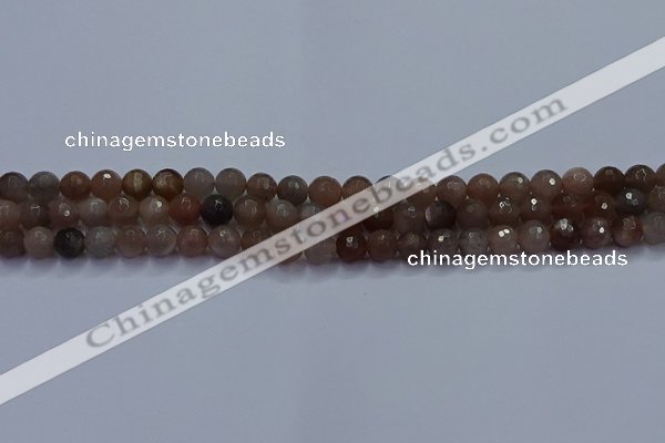 CSS641 15.5 inches 6mm faceted round sunstone gemstone beads