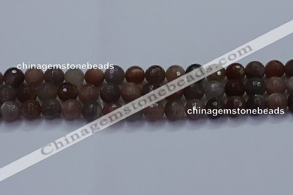 CSS644 15.5 inches 12mm faceted round sunstone gemstone beads wholesale