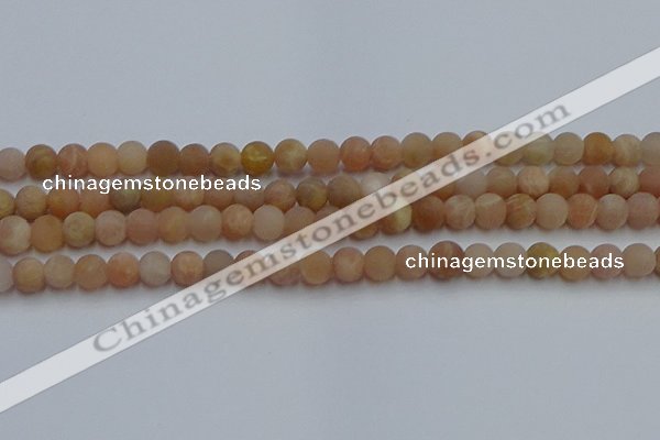 CSS651 15.5 inches 6mm round matte sunstone beads wholesale