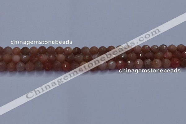 CSS671 15.5 inches 6mm faceted round sunstone gemstone beads