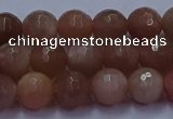 CSS672 15.5 inches 8mm faceted round sunstone gemstone beads