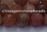 CSS674 15.5 inches 12mm faceted round sunstone gemstone beads wholesale