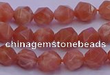 CSS681 15.5 inches 6mm faceted nuggets natural sunstone beads