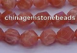 CSS682 15.5 inches 8mm faceted nuggets natural sunstone beads