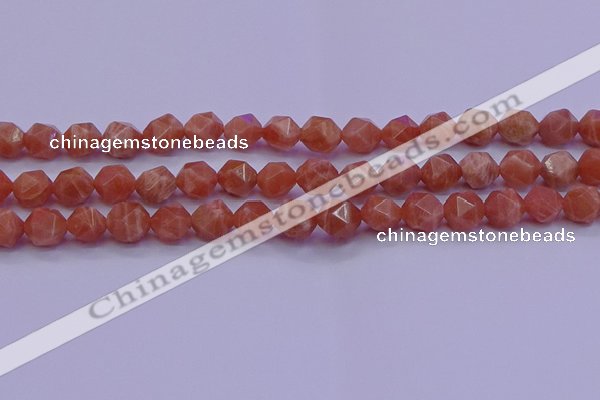 CSS683 15.5 inches 10mm faceted nuggets natural sunstone beads