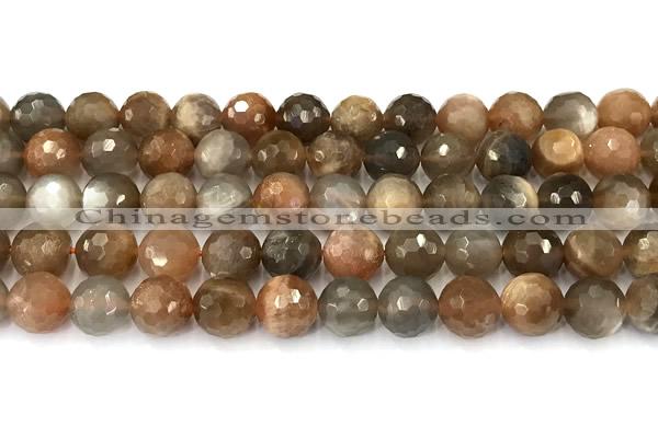 CSS827 15 inches 10mm faceted round sunstone beads