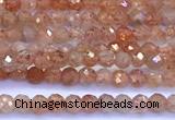 CSS835 15 inches 2mm faceted round golden sunstone beads