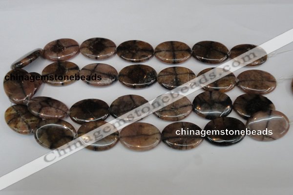 CST27 15.5 inches 22*30mm oval staurolite gemstone beads wholesale