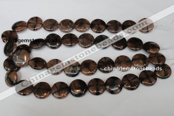 CST34 15.5 inches 20mm flat round staurolite gemstone beads wholesale