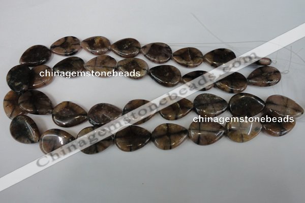 CST50 15.5 inches 18*25mm flat teardrop staurolite gemstone beads