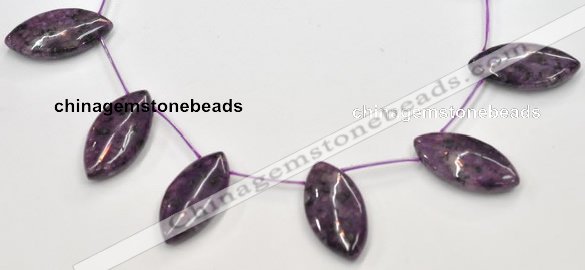 CSU23 20*40mm flat rice AB grade dyed natural sugilite beads