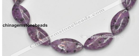 CSU24 AB grade 20*40mm flat rice dyed natural sugilite beads