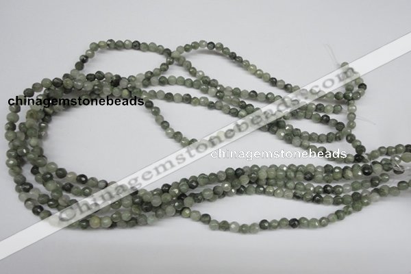 CSW10 15.5 inches 4mm faceted round seaweed quartz beads wholesale