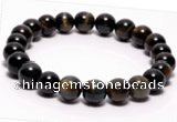 CTB02 7 inch 8mm round blue tiger eye stretch bracelet Wholesale